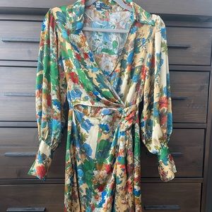  Zara Floral Satin Effect Dress